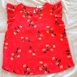 Miley + Molly Blood Orange Floral Top